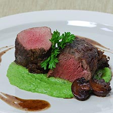 Wild Boar Medallions With Green Pea Pesto Recipe