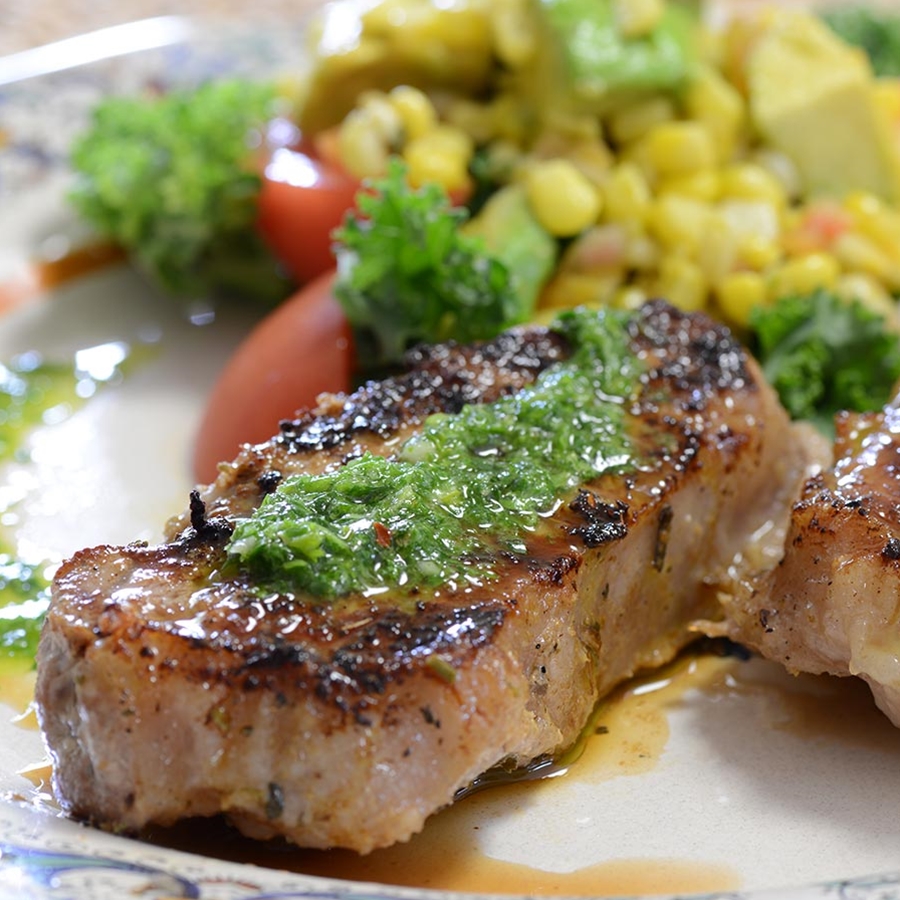 Grilled Iberico Pork Tenderloin with Chimichurri Sauce Recipe