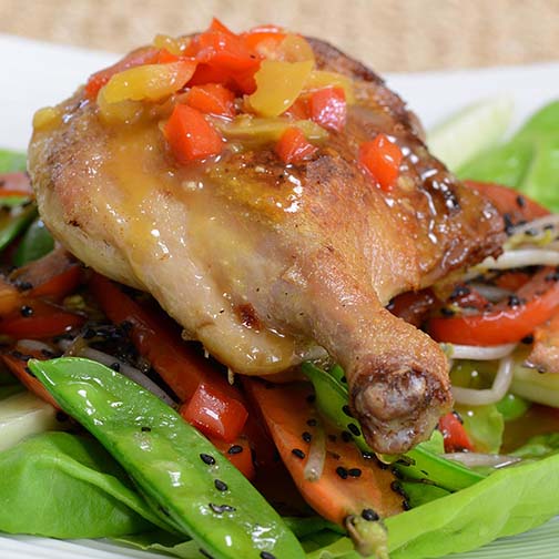 Asian Duck Legs With Vegetable Saute Recipe