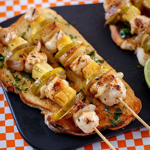 Grilled Chicken Breasts and Pineapple Kebabs Recipe