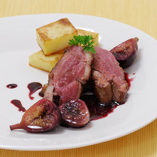 Pan Seared Duck Breasts With Figs Poached in Wine Recipe