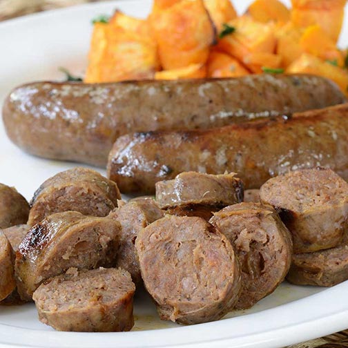 Venison Sausage and Blueberries and Merlot Wine